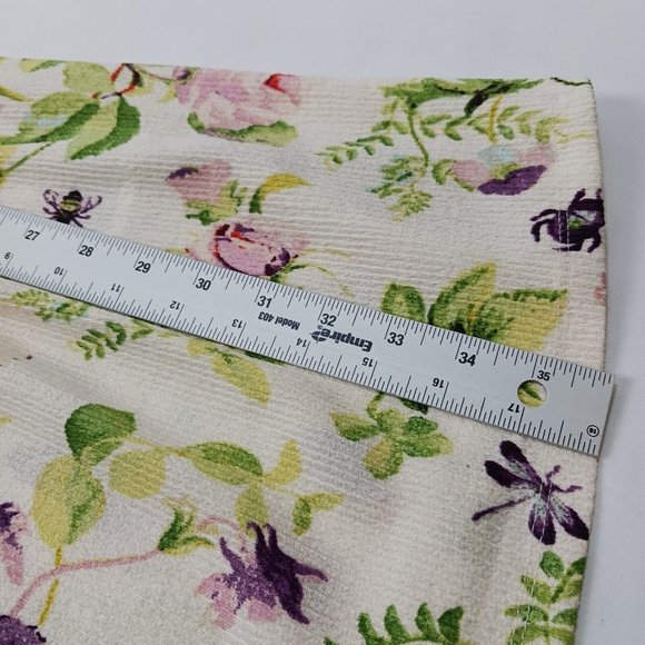 NEW H&M Floral Pleet Dress Size XXL Mini Short Cold Shoulder Ivory Floral - Picture 14 of 15